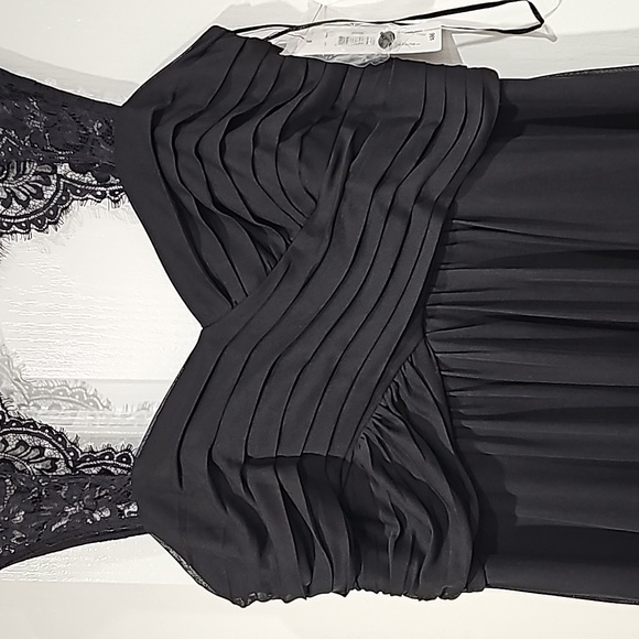NWT Long black gown with lace top - Picture 2 of 11
